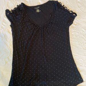 Black Polka Dot Top